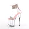 Pleaser - FLAMINGO827RS Sandale à bride à la cheville, Pole dance chaussures - Rose/Transparent Product image